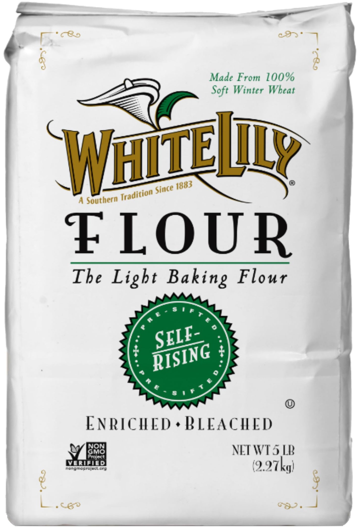 White Lily Enriched Bleached Self Rising Flour, 80 oz
