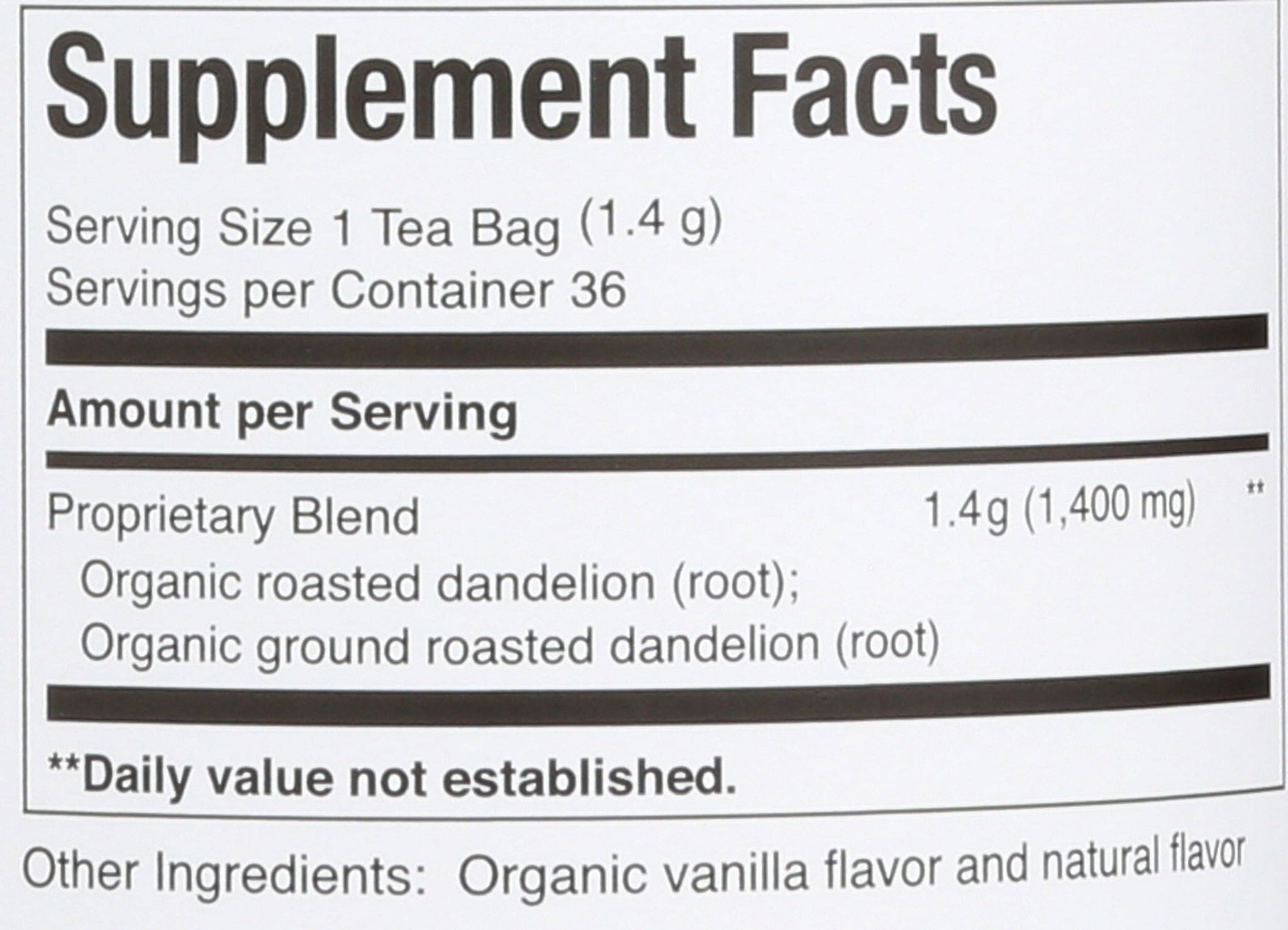 Republic of Tea Organic Dandelion Superherb Tea Bags, 36 CT