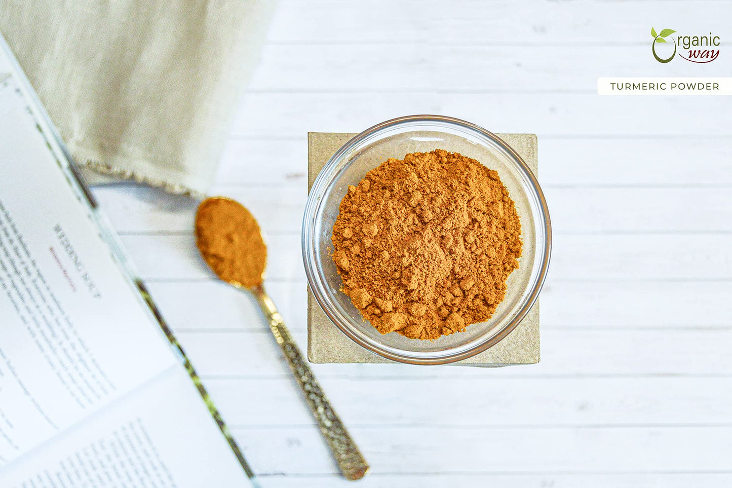 Organic Way Turmeric/Haldi Root Powder - Kosher & USDA Certified | Non-GMO & Gluten Free | Tested for Heavy Metal and Purity | Resealable Bag |
