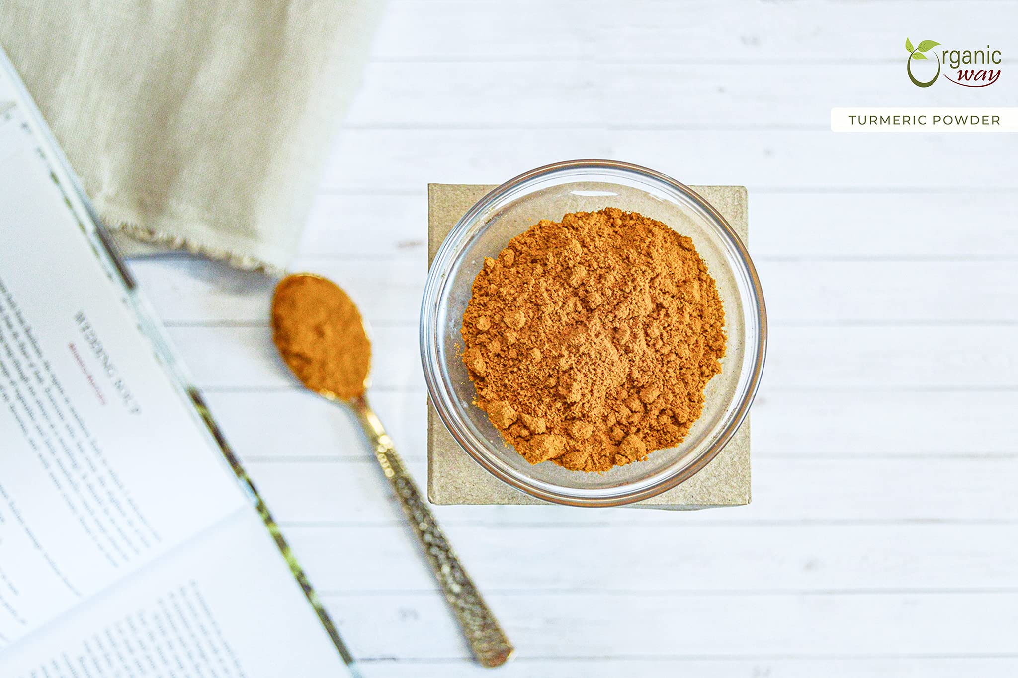 Organic Way Turmeric/Haldi Root Powder - Kosher & USDA Certified | Non-GMO & Gluten Free | Tested for Heavy Metal and Purity | Resealable Bag |