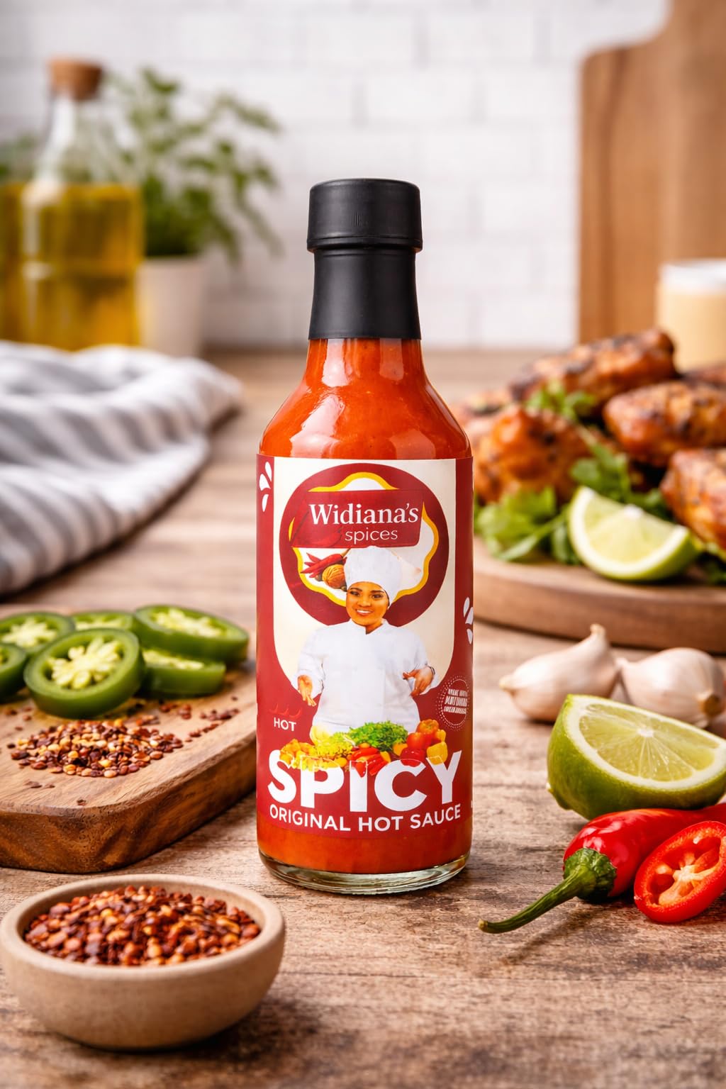 Widiana's Original Hot Sauce - 12 fl oz | Caribbean Style Spicy Pepper Sauce | Made with Fresh Hot Peppers, Turmeric & Garlic | All Natural