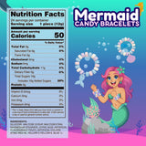 Mermaid Candy Bracelets, 24 Individually Wrapped Edible Jewelry, Girls Birthday Party Favors, 10.16 Ounces