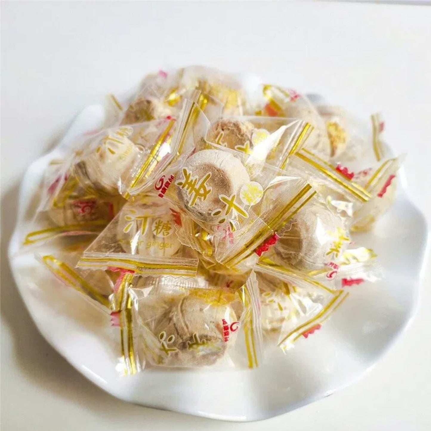 Hard Ginger Candy, Individually Wrapped | Original Flavor with Fresh Ginger Taste, ASMR Gem Candy, Chinese Snack | Bulk Size for Snacking & Sharing