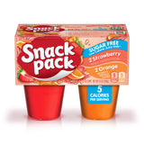 Snack Pack Zero Sugar Strawberry and Orange Flavored Low Calorie Juicy Gels Cups, 3.25 oz., 4-Count
