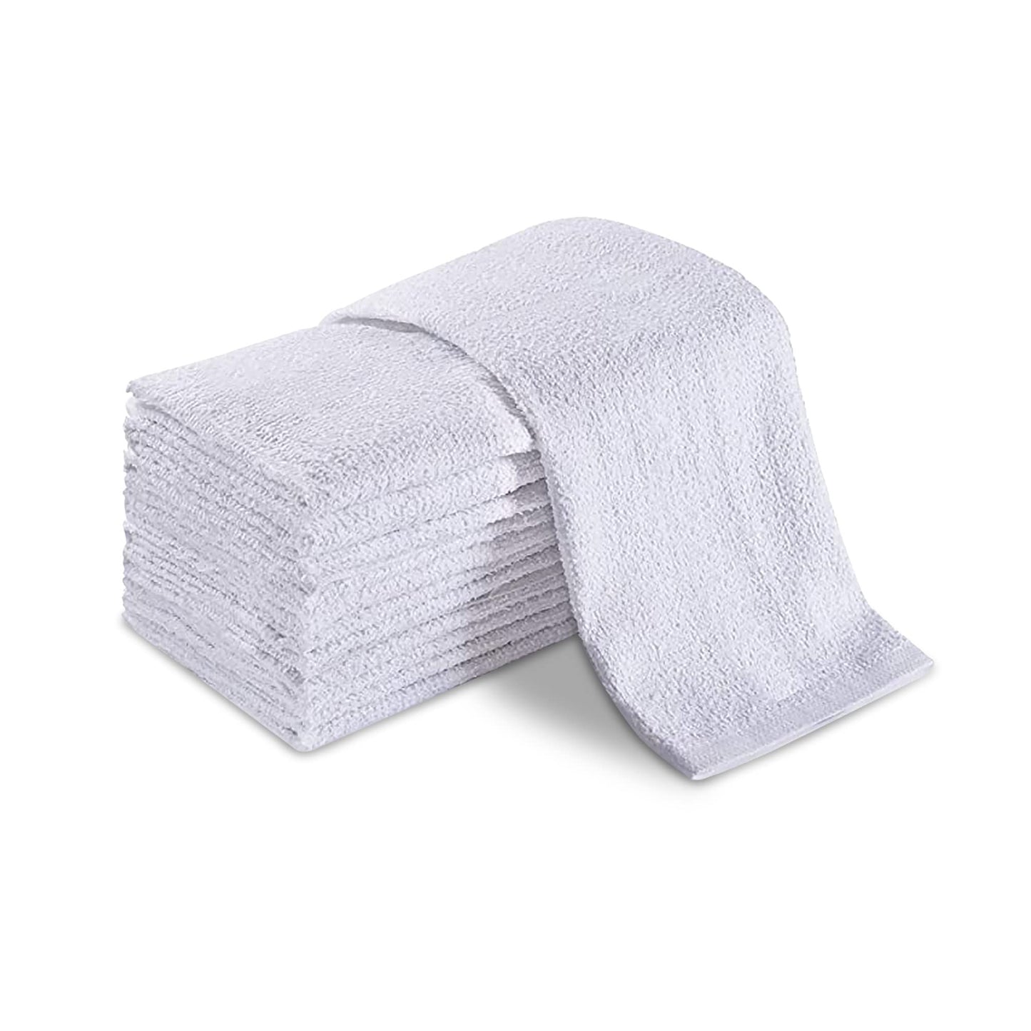 Groko Textiles Universal Cleaning Towels, White Bulk 36 Pack, 16” X 19” 100% Cotton Fully Bordered Commercial Grade Terry Weave Cloth Bar Mops