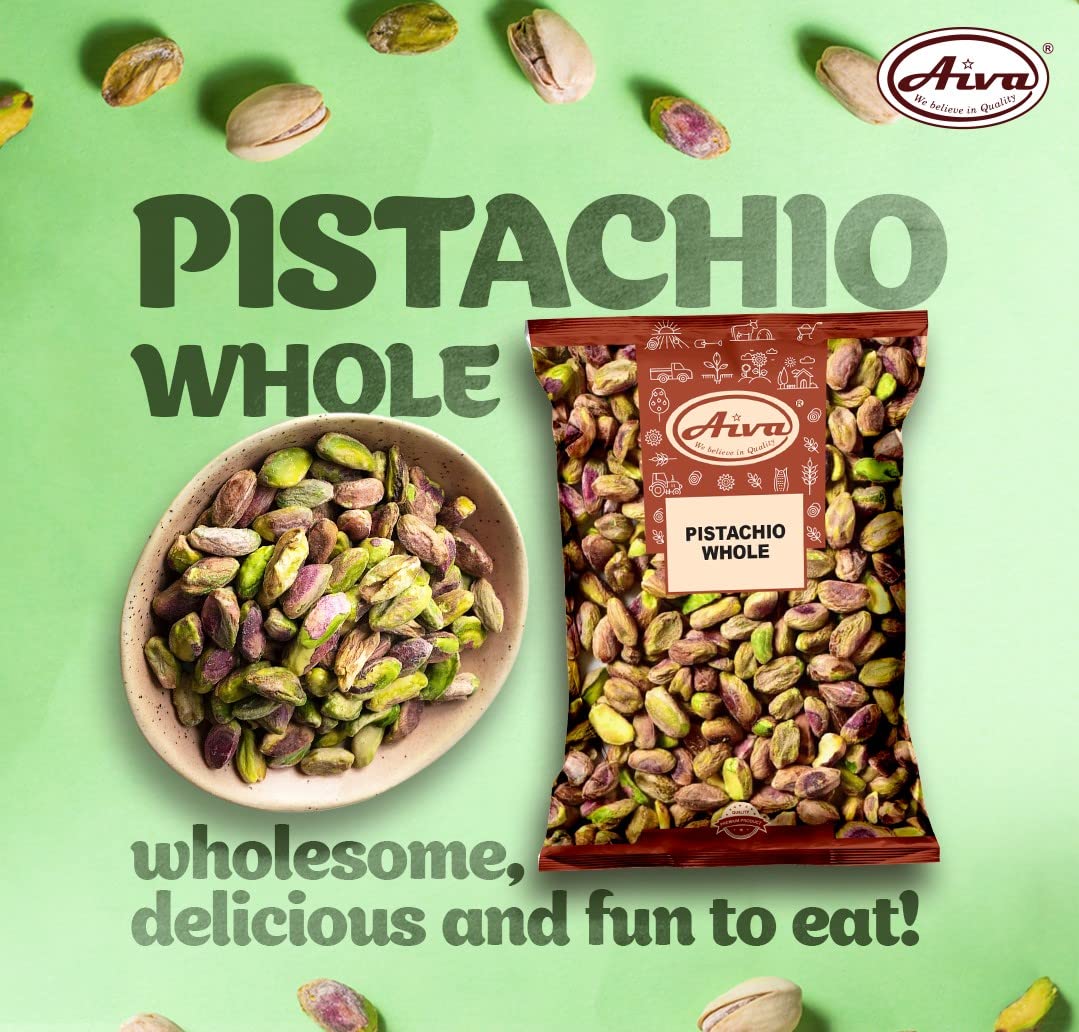 Aiva Raw Pistachios, No Shells, Unsalted (2 LB) - Premium Whole Nuts for Snacking, Cooking, and Baking
