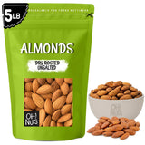 Oh! Nuts Almonds - Dry Roasted Unsalted Almonds - 5 lb - No Salt, No Oil All-Natural Protein - Packed in New York Zip-Seal Bag for Exceptional