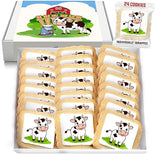 Cow Cookies Milk Themed 24 Pack | Baby Shower Birthday Party Favors | Peanut & Nut Free Individually Wrapped Treats Snacks For Kids Adults Men Women