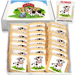 Cow Cookies Milk Themed 24 Pack | Baby Shower Birthday Party Favors | Peanut & Nut Free Individually Wrapped Treats Snacks For Kids Adults Men Women