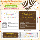Gilprop 100 Pcs Teacher Appreciation Gifts Bulk Employee Appreciation Gifts Bulk Thank You Chocolate Bar Wrappers for Team Gift Appreciations Gift Vet