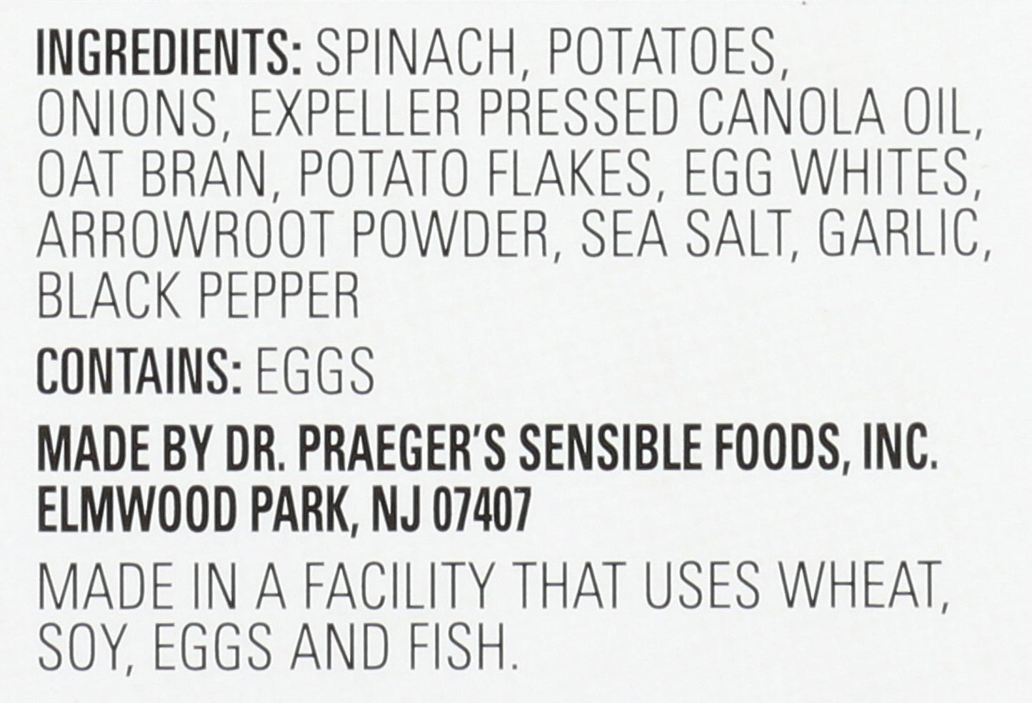Dr. Praeger's, Pancakes Spinach, 10 Ounce