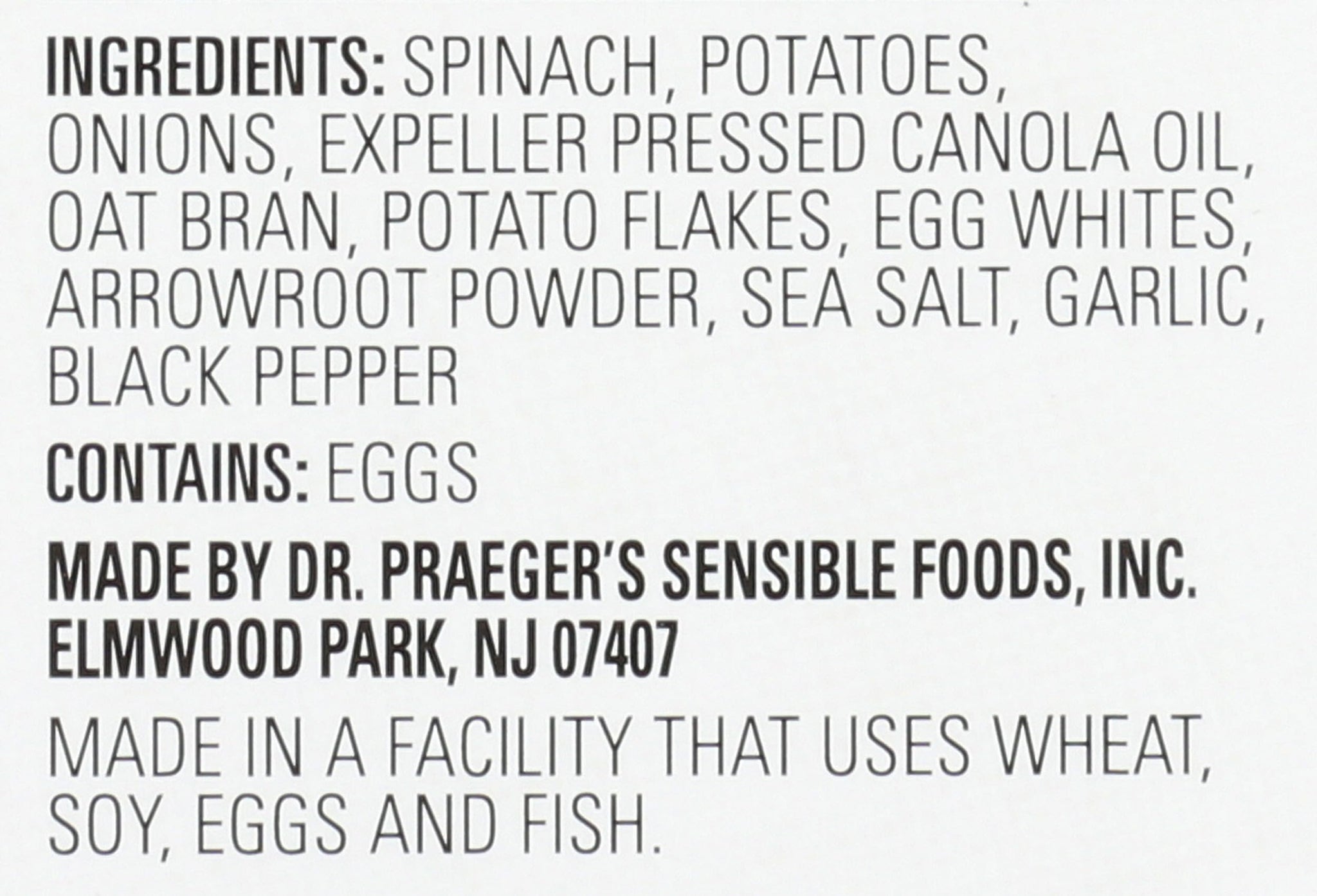 Dr. Praeger's, Pancakes Spinach, 10 Ounce