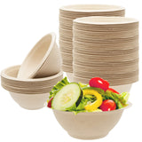 100 Pack 8oz Compostable Paper Bowls,Heavy-Duty Disposable Natural Bagasse Bowls,Biodegradable Soup Bowls,Eco-Friendly,Heat Resistant,for Ice