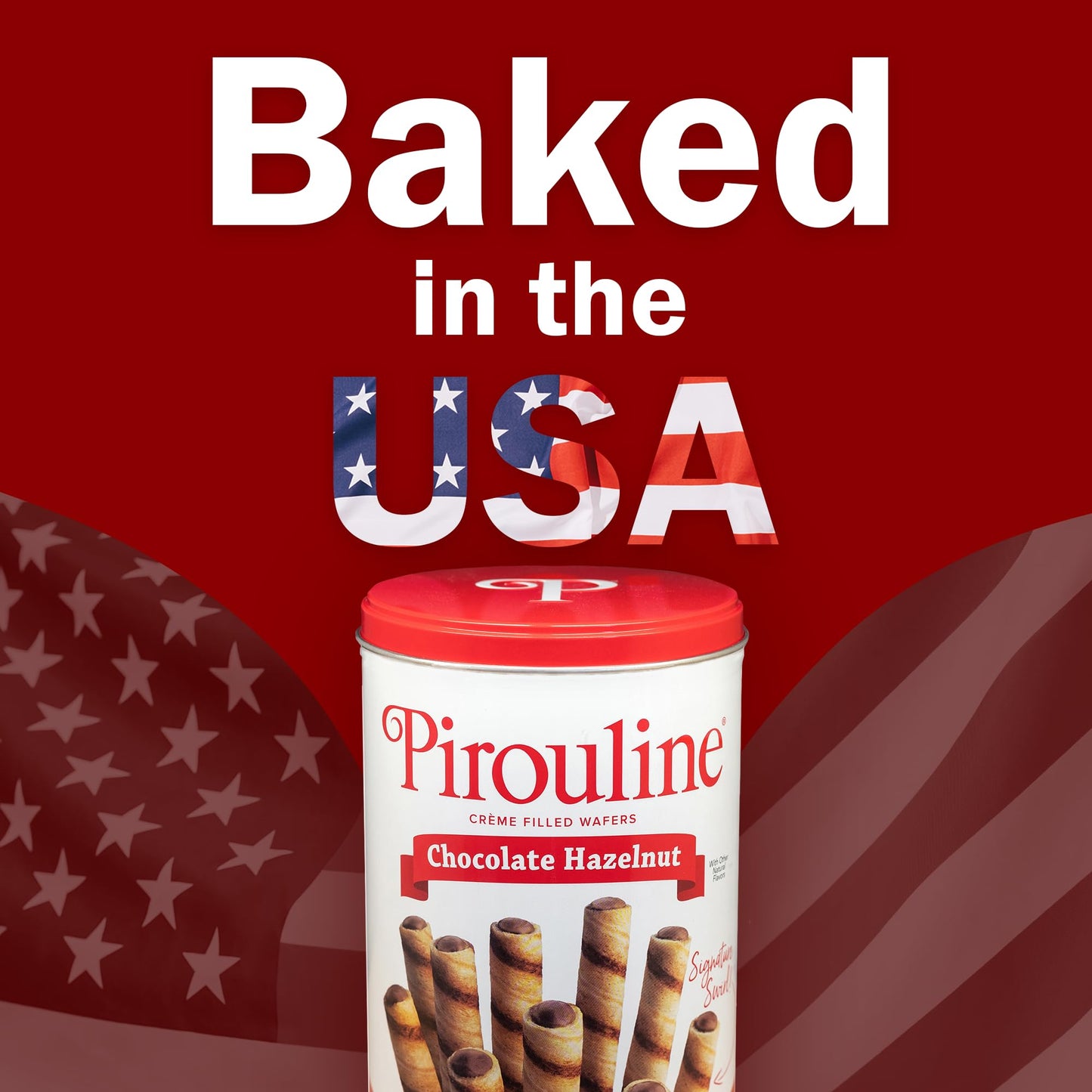 Pirouline Rolled Wafers - Chocolate Hazelnut - Rolled Wafer Sticks Bundled with Serving Tongs, Crème Filled Wafers for Coffee, Tea, Ice Cream, Snacks