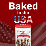 Pirouline Rolled Wafers - Chocolate Hazelnut - Rolled Wafer Sticks Bundled with Serving Tongs, Crème Filled Wafers for Coffee, Tea, Ice Cream, Snacks