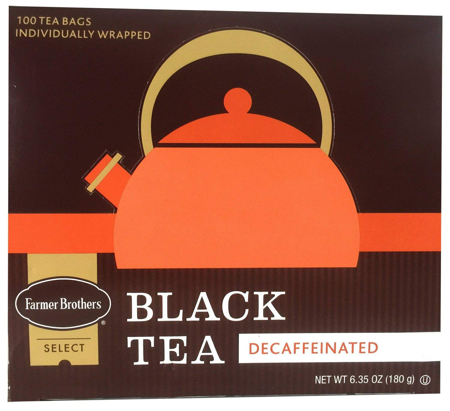 Farmer Brothers Select Decaf Black Tea, Box of 100 Individually wrapped bags (1 Pack)