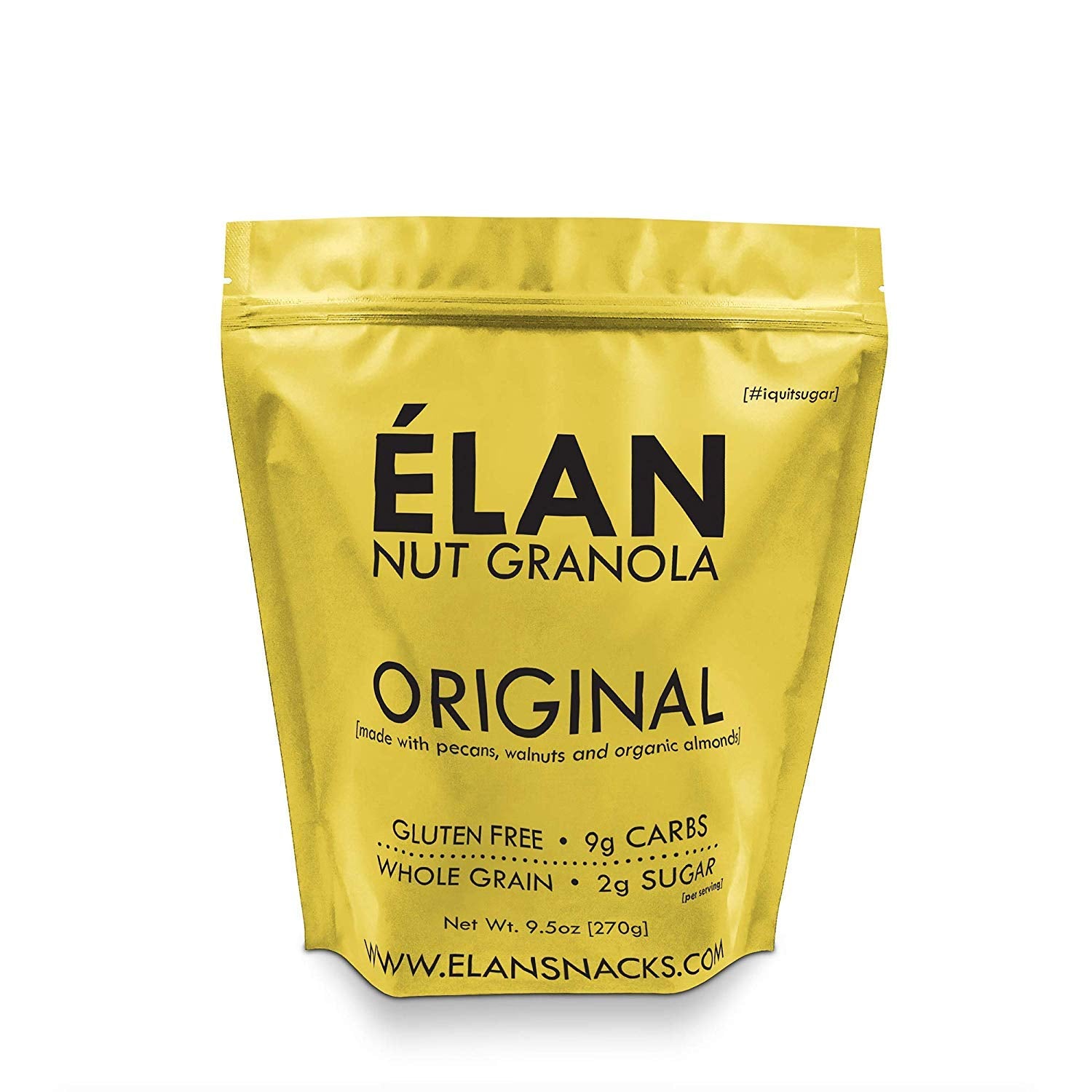 ELAN Low Sugar Oatmeal Granola - Filling Heart Healthy Nut and Oat Cereal - Simple Ingredients Only - Gluten Free, Salt Free, Low Carb Breakfast Food