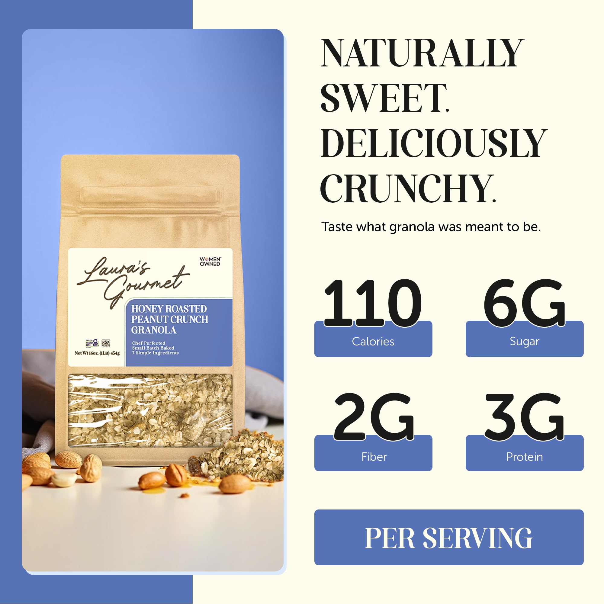 Lauras Gourmet Granola Honey Roasted Peanut Granola, 16 OZ