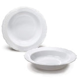 " OCCASIONS " 60 Piece Plates Pack, Disposable Wedding Party Bowls (12oz Soup Bowl, Verona in White)