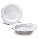 " OCCASIONS " 60 Piece Plates Pack, Disposable Wedding Party Bowls (12oz Soup Bowl, Verona in White)