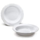 " OCCASIONS " 60 Piece Plates Pack, Disposable Wedding Party Bowls (12oz Soup Bowl, Verona in White)