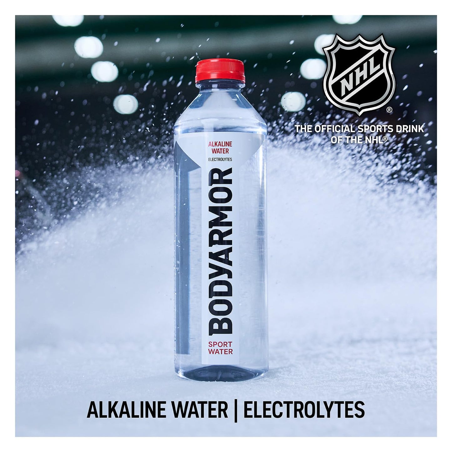 BODYARMOR SportWater Alkaline Water, High Alkaline Bottled Water, pH 9+, 700mL (24 Pack), Refreshing Electrolyte Drink Pack, Wide Mouth Bottle