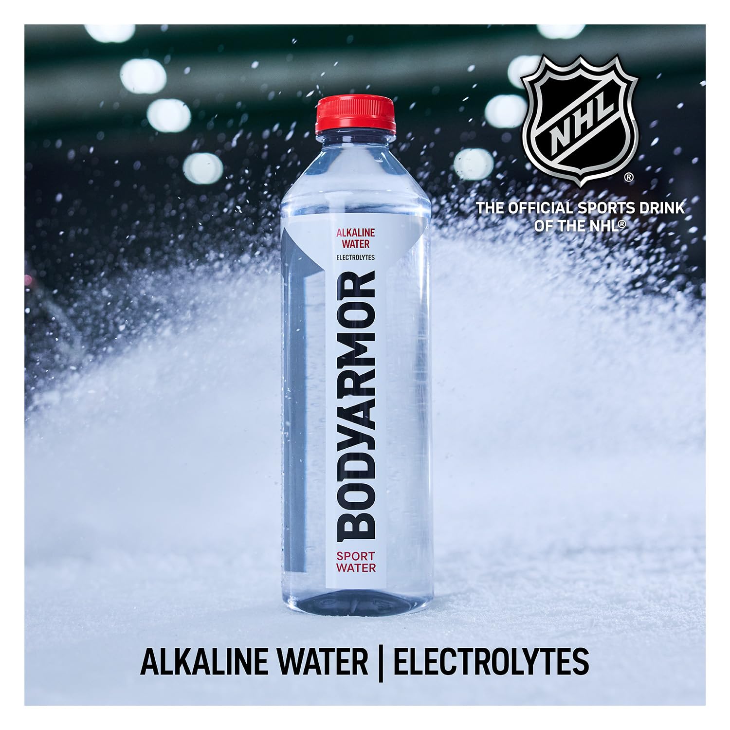 BODYARMOR SportWater Alkaline Water, High Alkaline Bottled Water, pH 9+, 700mL (24 Pack), Refreshing Electrolyte Drink Pack, Wide Mouth Bottle
