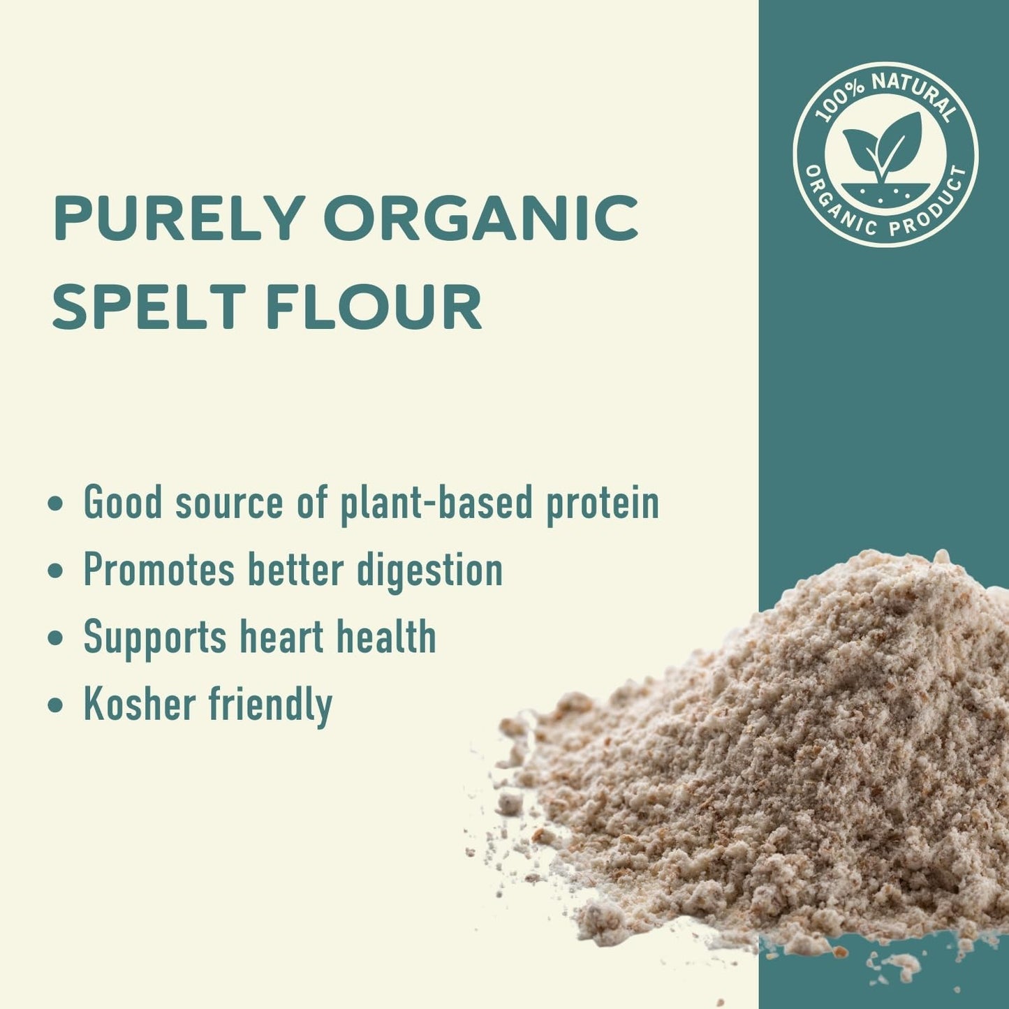 Fairhaven Mill Whole Grain Spelt Flour - USDA Organic Certified & Non-GMO - Nutty Flavor & High Absorption Rate for Artisan Breads, Pizza Crusts