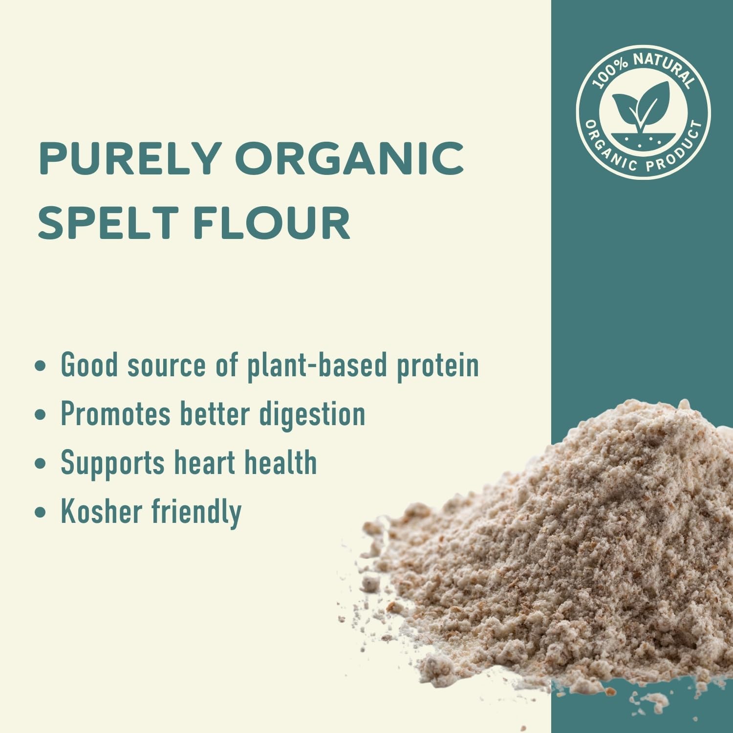 Fairhaven Mill Whole Grain Spelt Flour - USDA Organic Certified & Non-GMO - Nutty Flavor & High Absorption Rate for Artisan Breads, Pizza Crusts