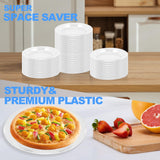 CACASO 120 Pack Plastic Dessert Plates,6 Inch Clear Plastic Dinner Plates,Round Clear Disposable Plates,Plastic Party Plates,Small Plastic Plates