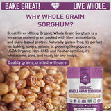 Great River Milling Whole Grain Sorghum | High-Protein Ancient Grain | Non-GMO, Kosher Certified | Ideal for Salads, Pilaf, Porridge, Baking & More |