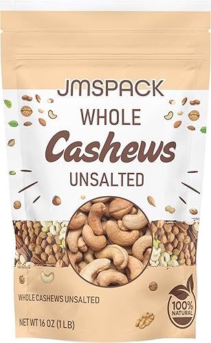 JMSPACK - Whole Cashews Unsalted, 16 Ounces (1 Lb)