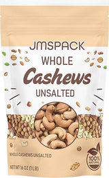 JMSPACK - Whole Cashews Unsalted, 16 Ounces (1 Lb)