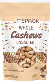 JMSPACK - Whole Cashews Unsalted, 16 Ounces (1 Lb)