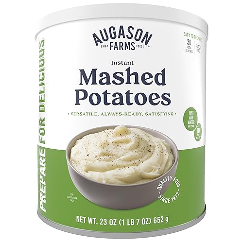 Instant Mashed Potatoes Emergency Food Supply, 30 Servings, 10 Year Shelf Life, Certified Gluten Free Mashed Potatoes, Flavored with Butter and Salt