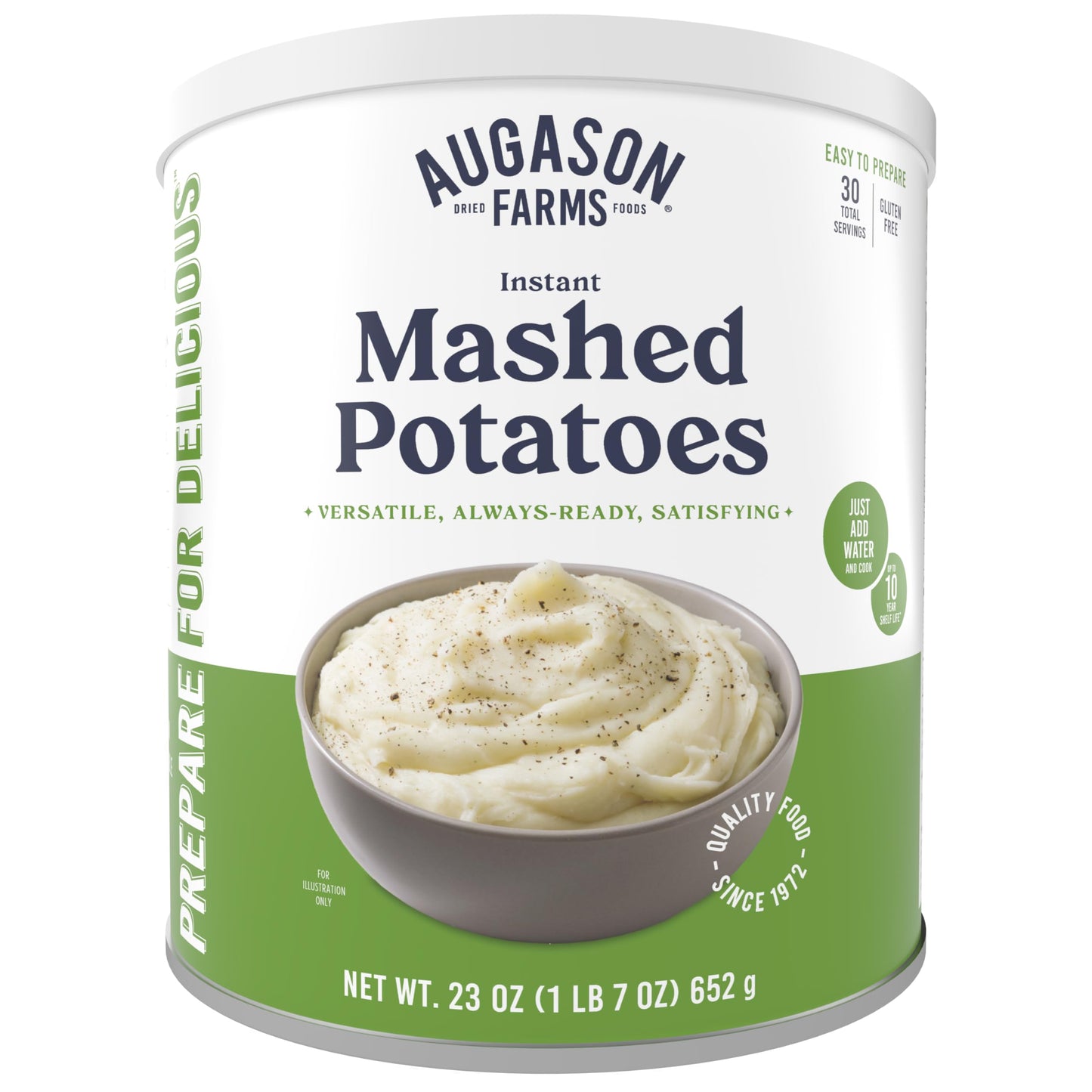Instant Mashed Potatoes Emergency Food Supply, 30 Servings, 10 Year Shelf Life, Certified Gluten Free Mashed Potatoes, Flavored with Butter and Salt