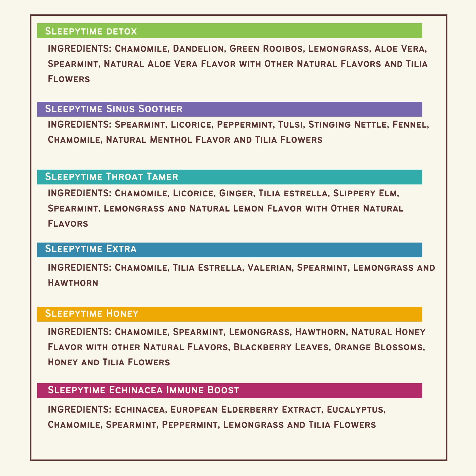 Celestial Seasonings Wellness Tea Sleepytime Variety Pack, Detox, Sinus Soother, Throat Tamer, Sleepytime Extra, Honey, Immune Boost, Caffeine Free