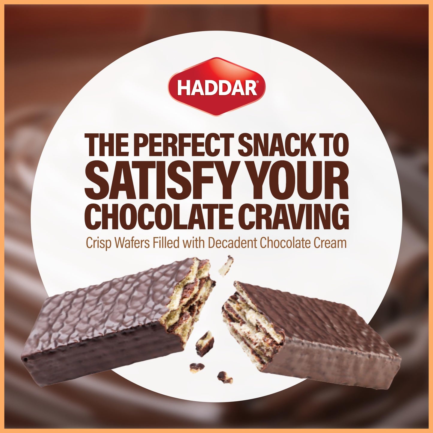 Haddar (40 Pack) Individually Wrapped Dairy Free Chocolate Coated Wafers | Kosher | Lunch Box Friendly | Heavenly Wafer Cookies!