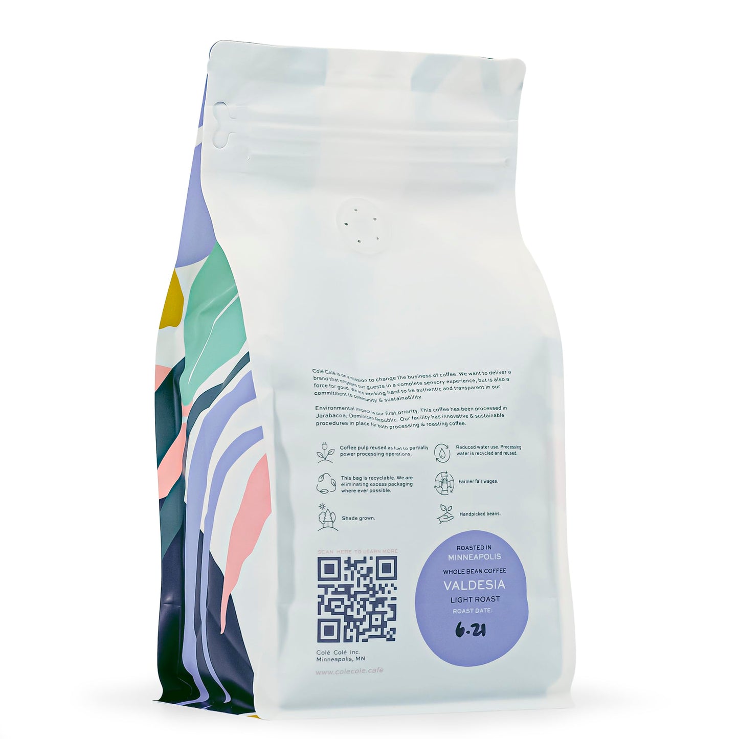 Colé Colé Handpicked Gourmet Coffee Beans from Valdesia, Dominican Republic, Light Roast Coffee Roasted in Minneapolis (500 gms)