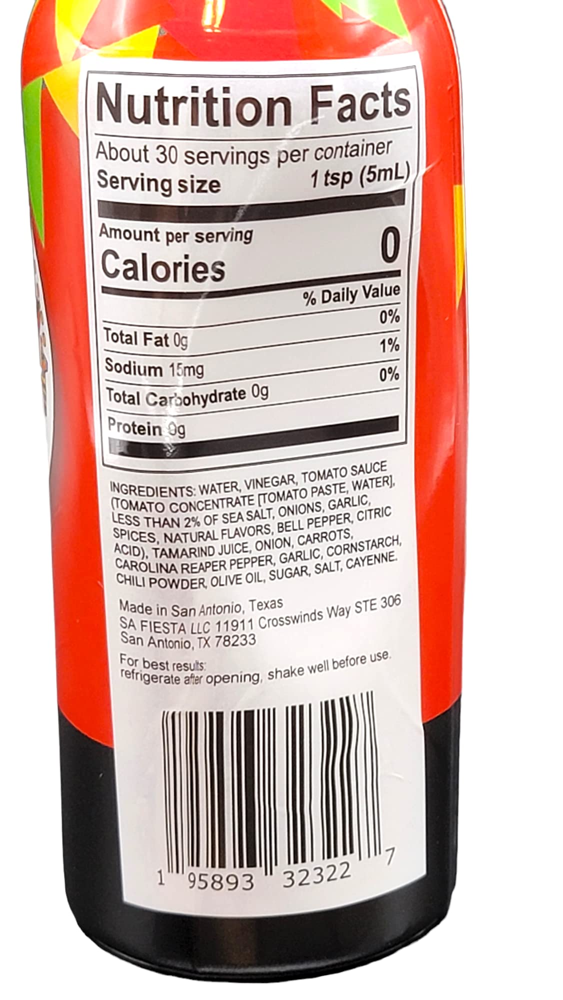 SA Fiesta Hot Sauce, A Perfect Balance of Heat and Flavor, Gourmet, Versatility For All Kinds of Foods, Carolina Reaper Pepper Flavored, Exquisite