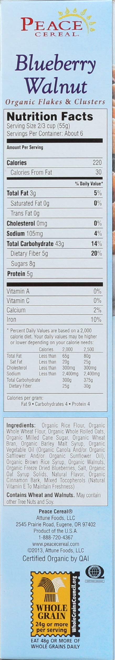Peace Cereal Blueberry Walnut Cluster, 11 oz