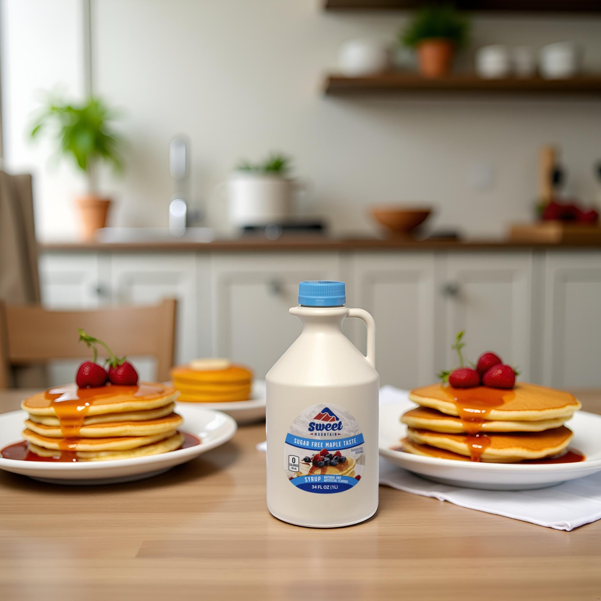 Sweet Mountain - Sugar Free Maple Taste Syrup (34 FL OZ) | Keto Friendly, 0g Carbs, 0 Calories, Diabetic Friendly