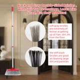 SDSM Indoor Outdoor Broom, Unique Double-Sided Bristles Long Handle Heavy Duty Broom Perfect for Home and Courtyard Garage Lobby Mall Market Floor