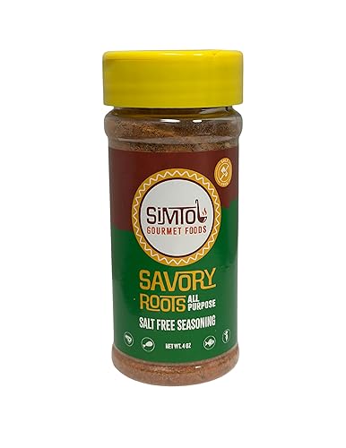 Simtol Foods Savory Roots All Purpose Salt Free Seasoning - Premium Sodium-Free Seasoning Blend for Meat, Veggies, Soups & More - Bold Flavor with No