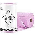 Fantasticlean Microfiber Cleaning Cloth Roll -75 Pack, Tear Away Microfiber Towels, 12" x 12", Reusable, Washable, Scratch Free, Ultra Absorbent