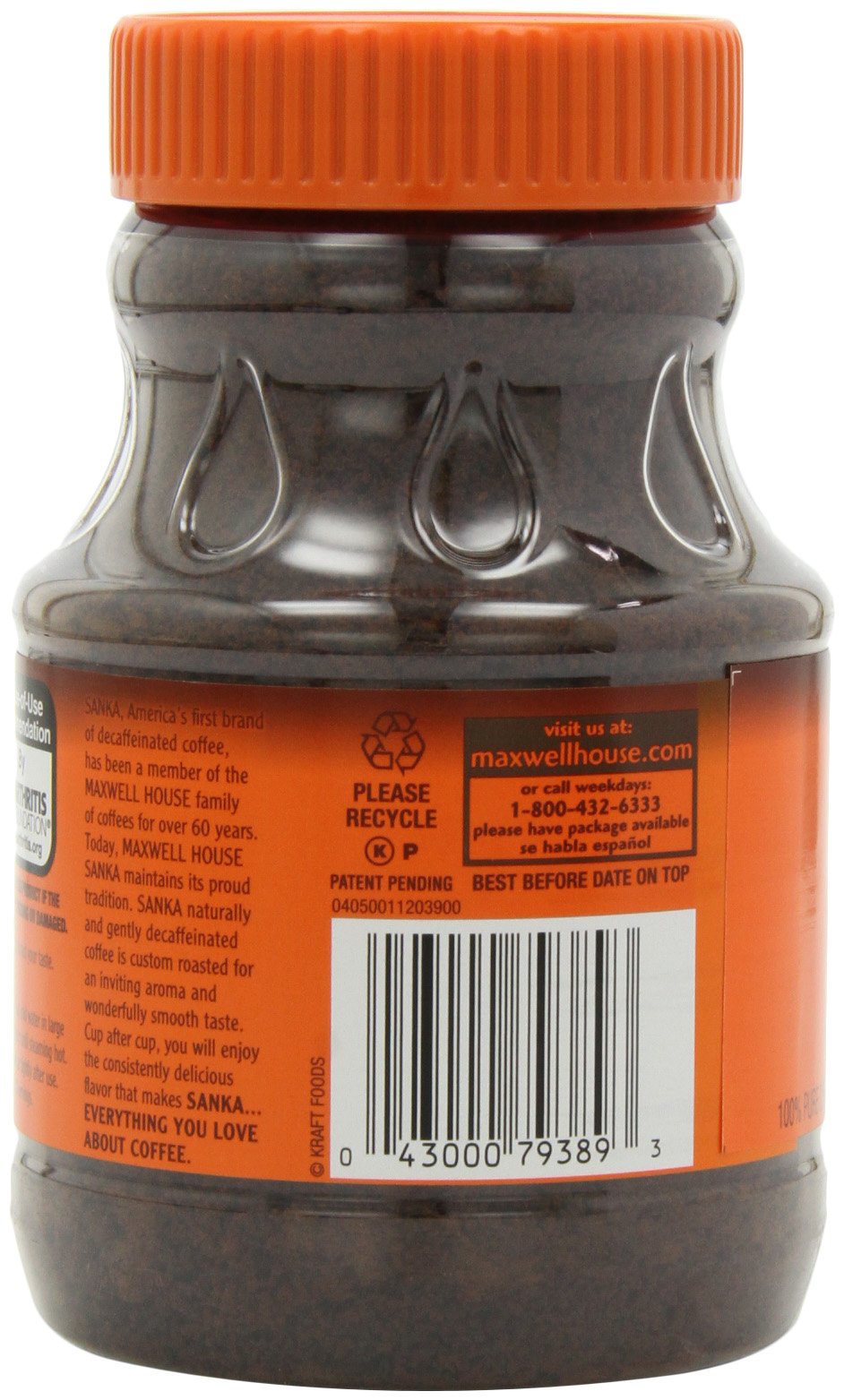 Sanka Instant Decaf Coffee, 8 Ounce Jar (Pack of 4)