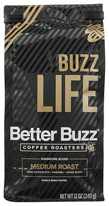 Better Buzz Life Blend (Buzz Life) Whole Bean Coffee Medium Roast, 12 Ounce (Pack of 1), Small Batch Roasted Arabica Coffee Beans, Dark Chocolate