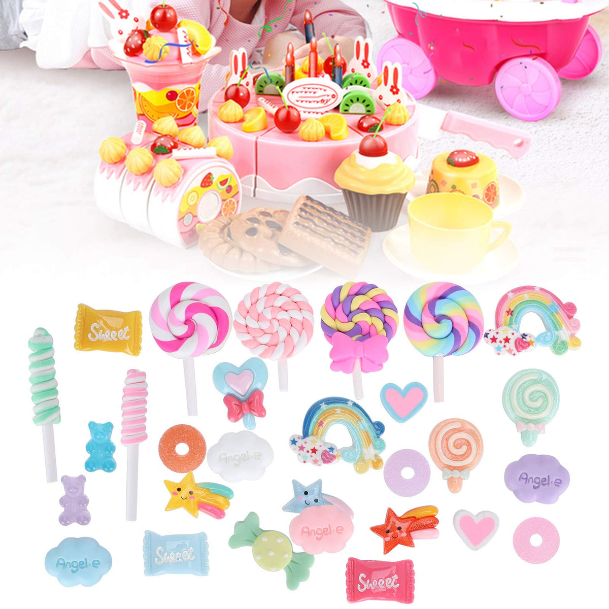 DAN&DRE 29pcs Simulation Candy Set DIY Plastic Decoration for Mobile Phone Shell Shop Pin Board