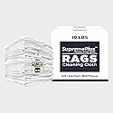 SupremePlus Premium New White Cotton Knit T-Shirt Rags (10 lbs. Box of Rags) - Lint-Free, Soft & Absorbent Cleaning Cloths for Auto, Paint, Garage