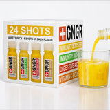 GNGR 24 Shots Variety Pack of Organic Cold-Pressed Ginger Shots - 4 Target Formulas with Peruvian Ginger, High-Absorption Turmeric & Vitamin C